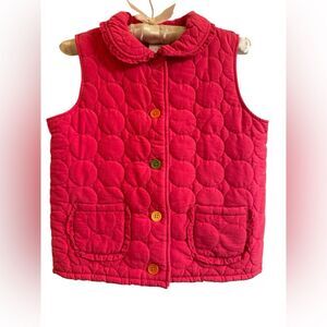 Crazy 8 Pink Quilted Vest Ruffle Collar Girls Size 10-12